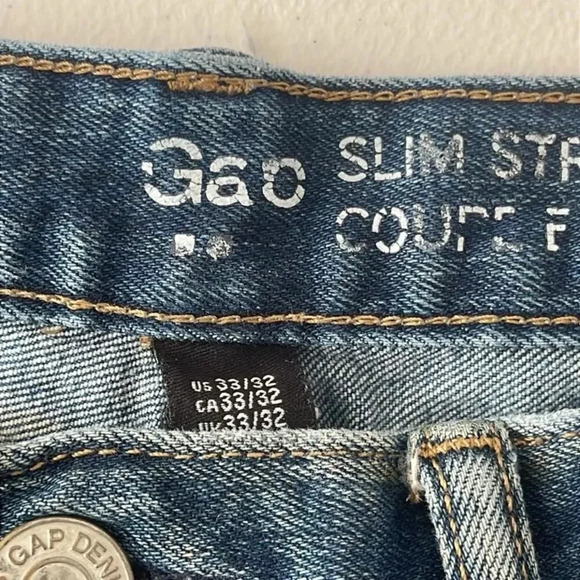 Gap Slim Stretch Ripped Jeans Size 33/32 - Picture 3 of 6